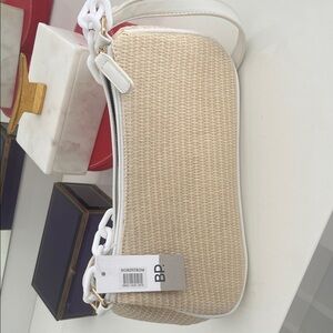 BP Beige Woven Shoulder Bag